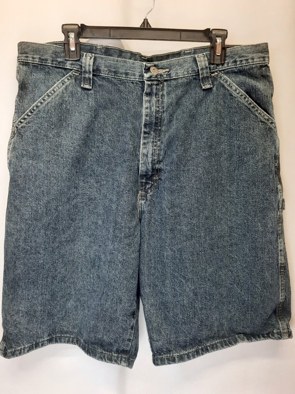 Wrangler Originals Men's Denim Carpenter Shorts 36 Blue Utility Work Cotton 2014